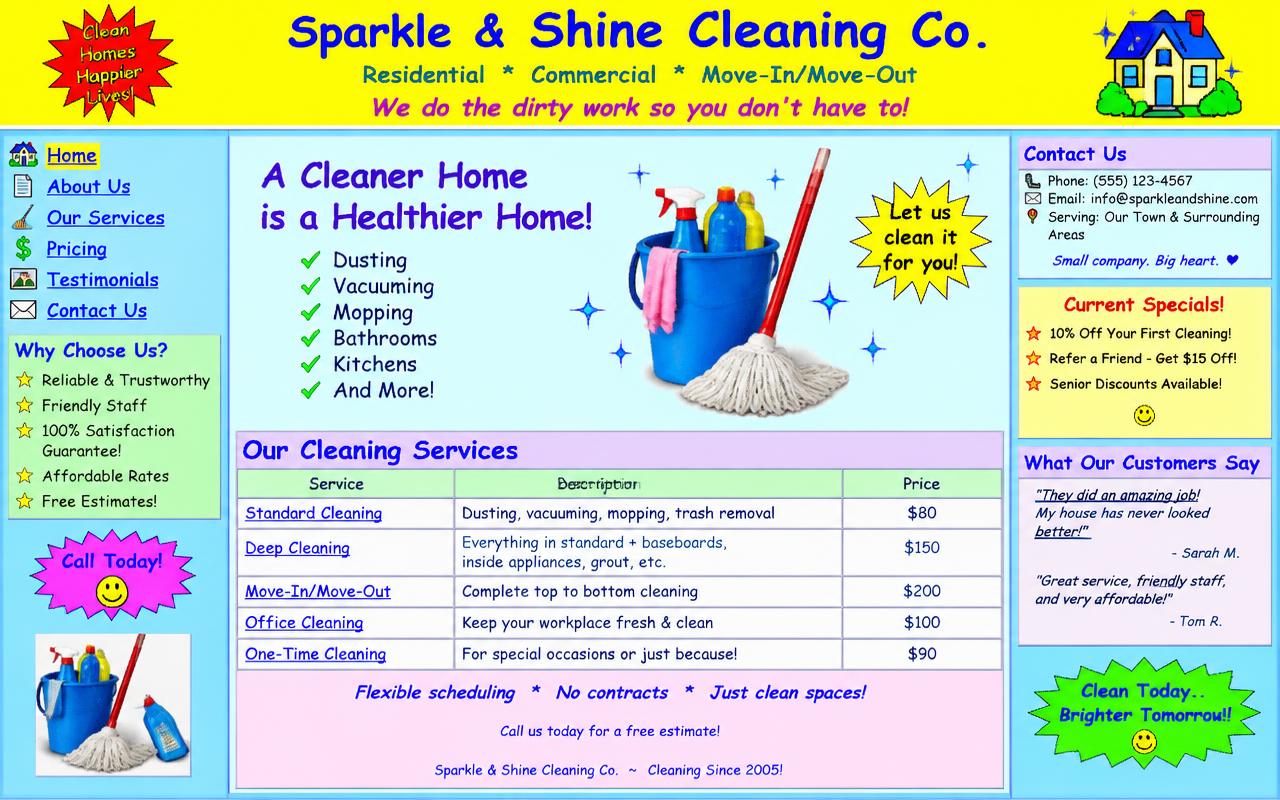 Cleaning company — before redesign